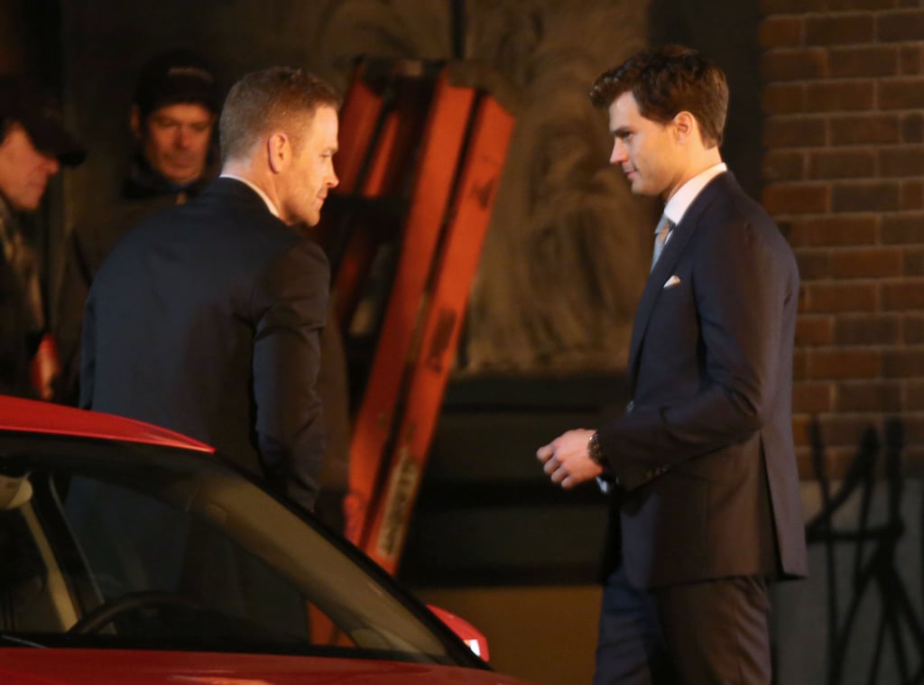 Max Martini filmed his first scene as Christian Grey's bodyguard with Dornan.