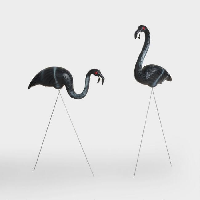 2-Pack of Black Zombie Flamingo Lawn Ornaments ($25)