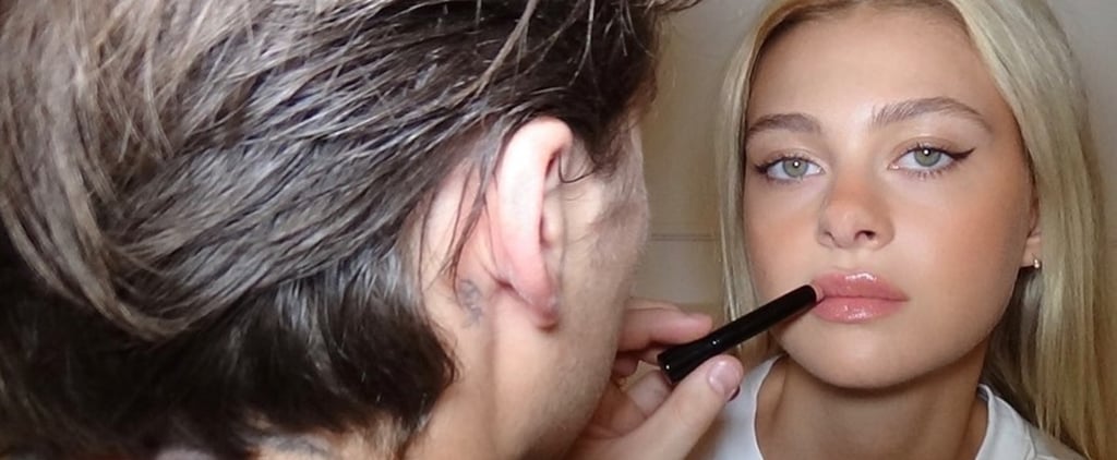 Brooklyn Beckham Applies VBB Lipstick on Nicola Peltz