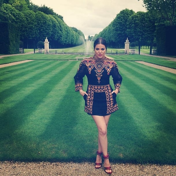 Khloé Kardashian posed in the Chateau de Wideville's gardens.
Source: Instagram user khloekardashian