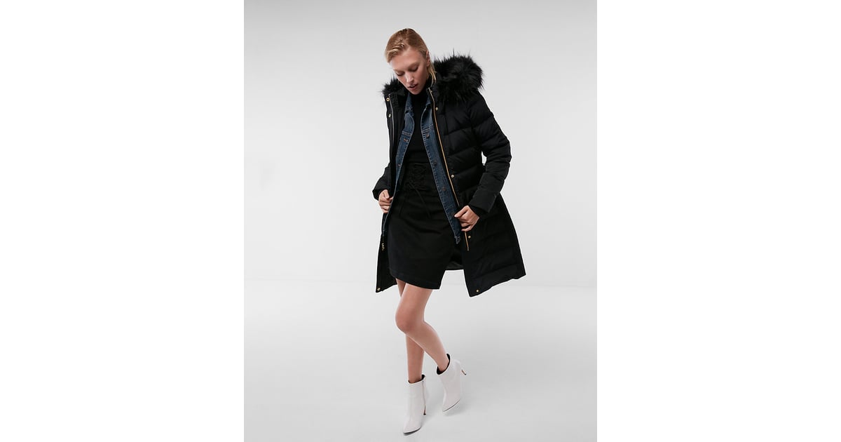 express belted puffer coat