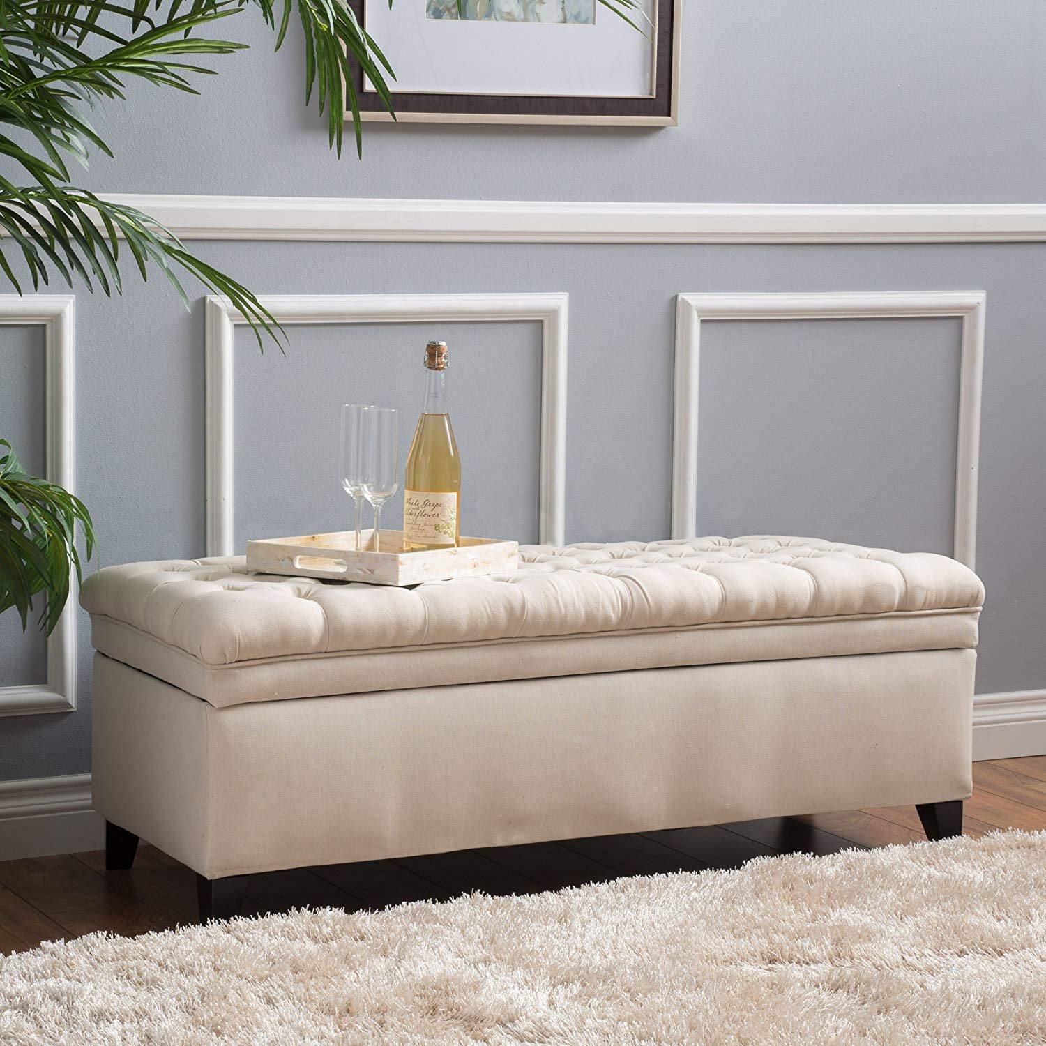 Christopher Knight Home Laguna Button Tufted Fabric Storage