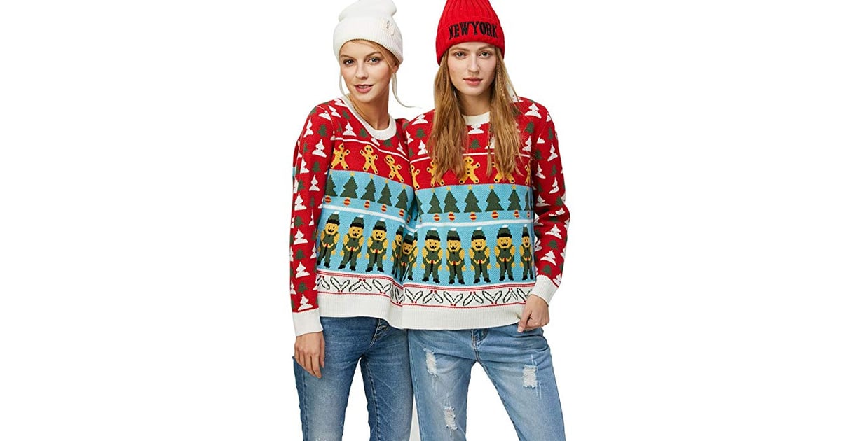 Two Person Knit Pullover Ugly Christmas Sweater Ugly Christmas