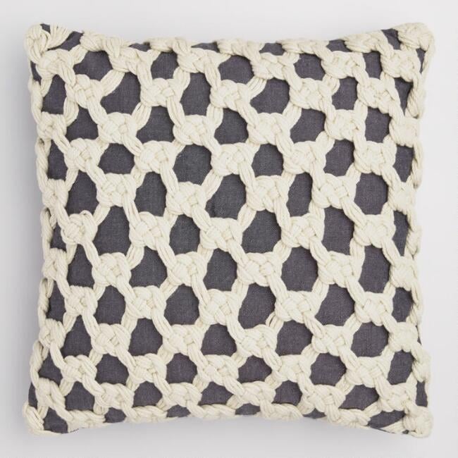 outdoor macrame pillow