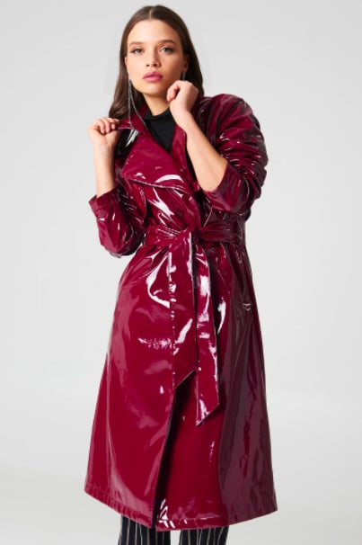 NA-KD Patent Trench | How to Wear Patent Leather in 2018 | POPSUGAR ...