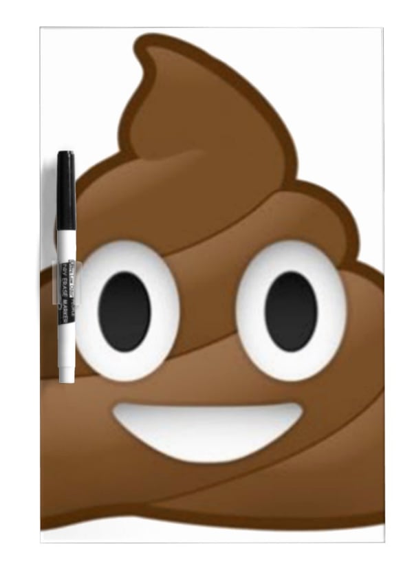 Smiling Poop Emoji Dry Erase Board