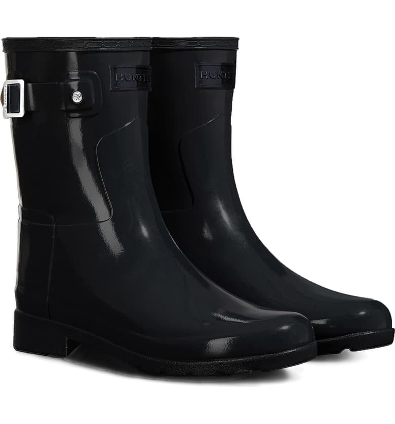 hunter refined short gloss rain boot