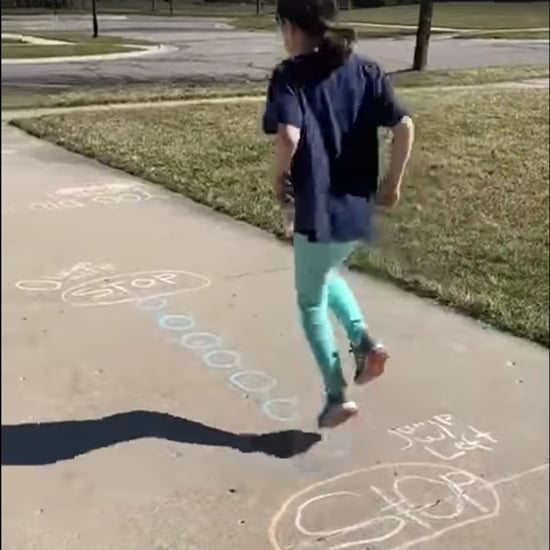 Mom Makes DIY Gym in Driveway With Sidewalk Chalk | Video