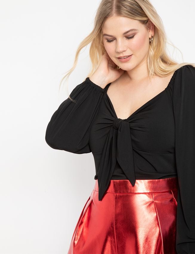 Eloquii Sweetheart Top With Puff Sleeve