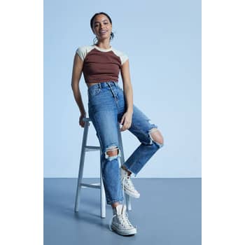 PacSun Medium Blue High Waisted Straight Leg Jeans