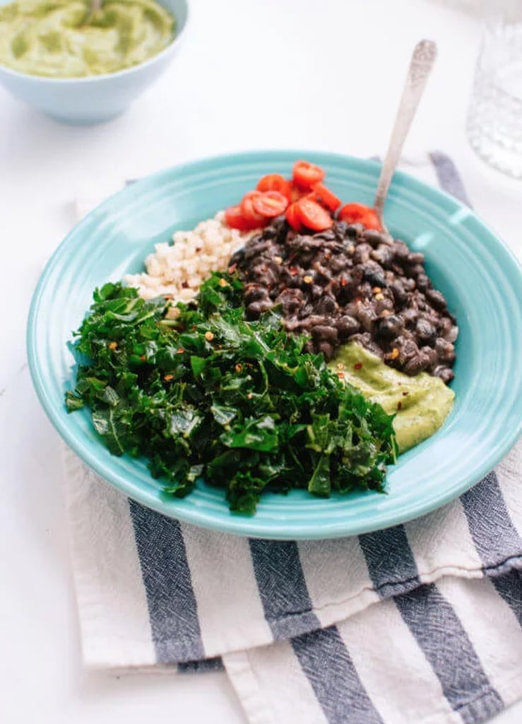 Easy Vegetarian Recipe: Kale, Black Bean, and Avocado Burrito Bowl
