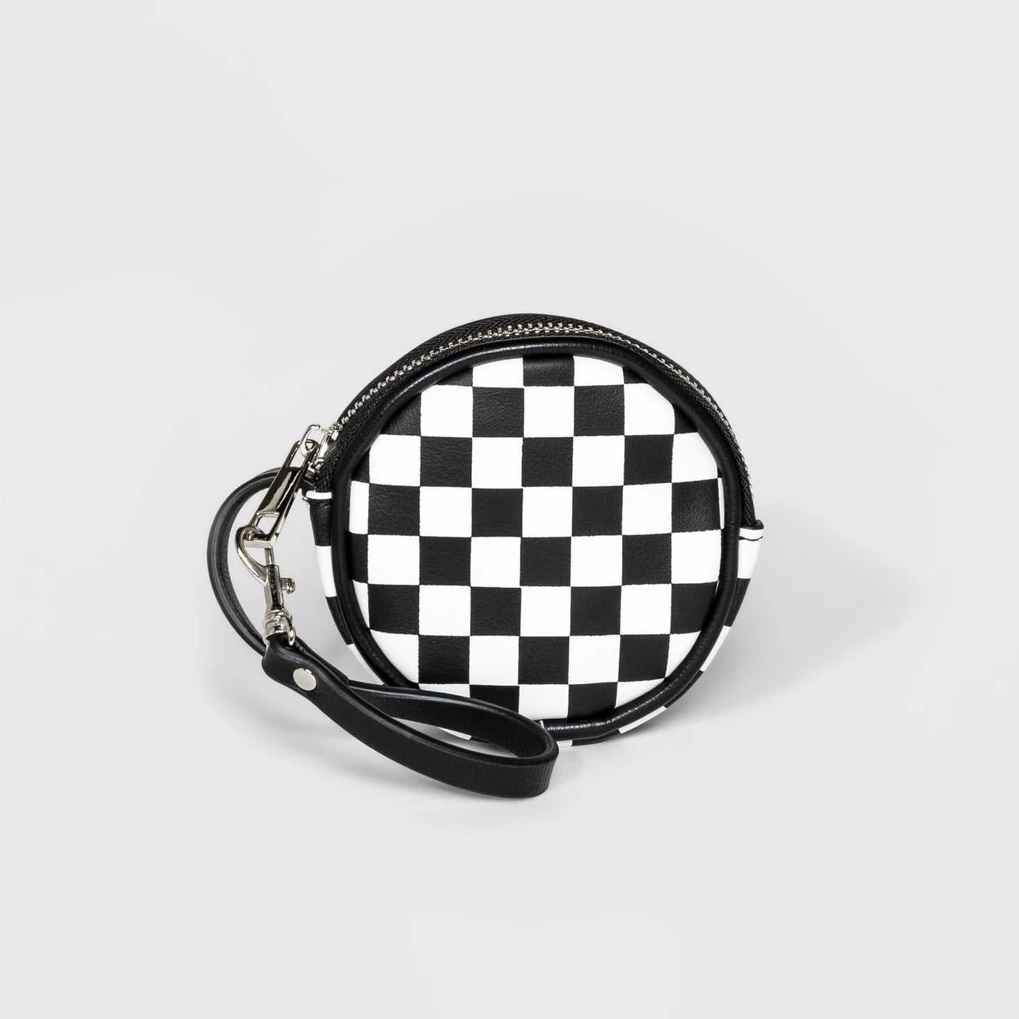 checkered coin pouch