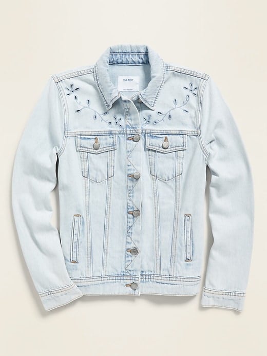 Old Navy Light Wash Embroidered Cutwork Jean Jacket 15 New