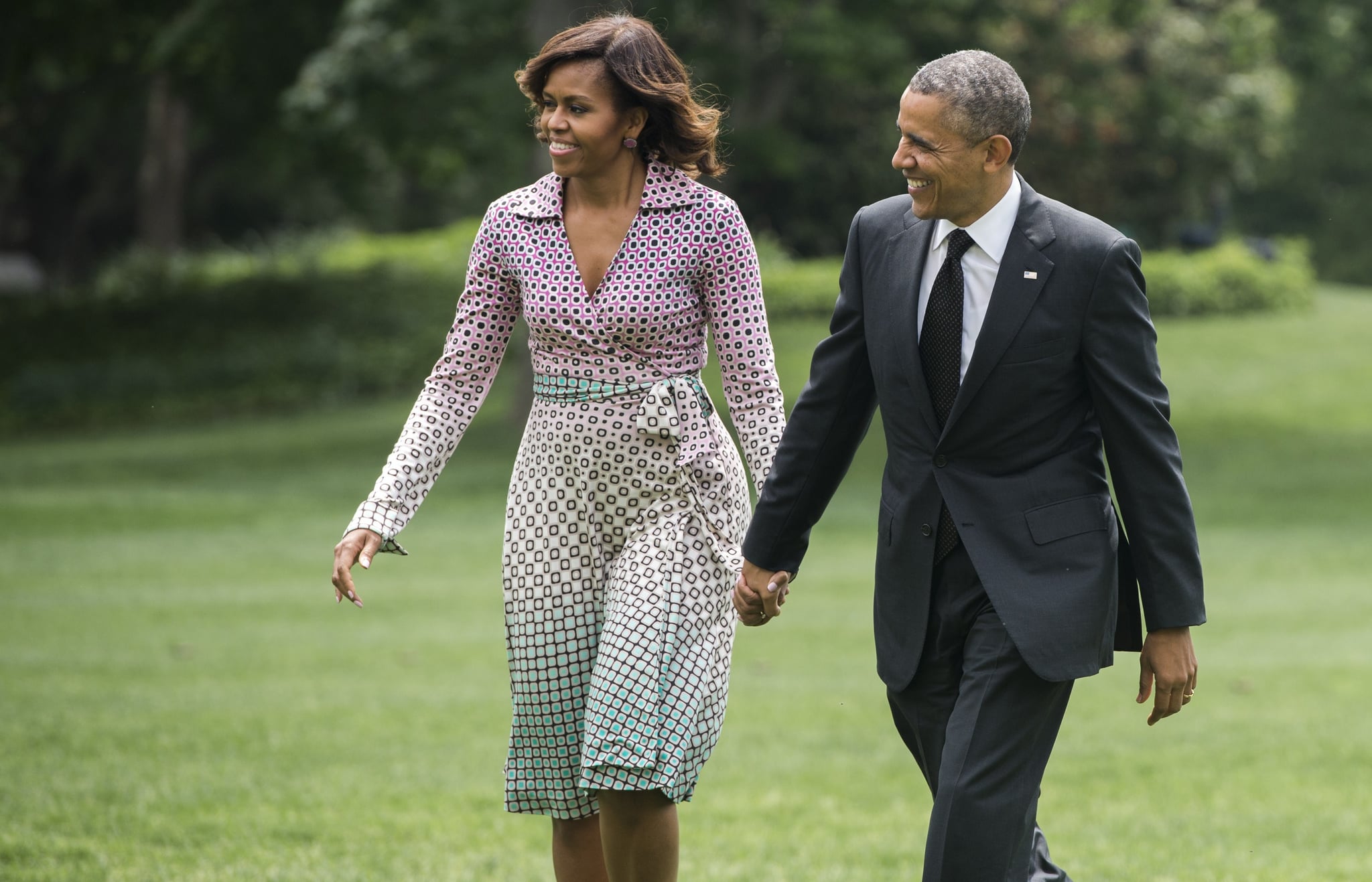 Michelle obama yellow wrap dress hot sale