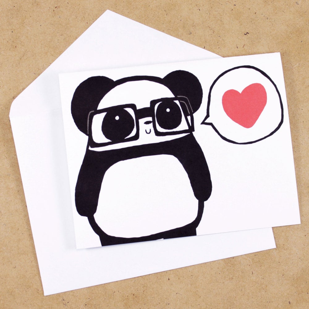 Pandas in glasses ($4) have nothing but love for you.