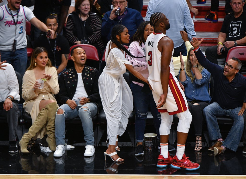 Chrissy Teigen and John Legend at Dwyane Wade's Last Game