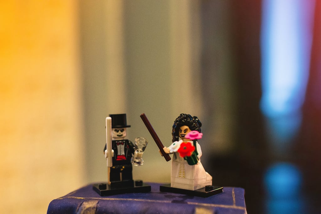 The Lego Voldemort and Bellatrix Lestrange wedding cake toppers are absolutely the cutest.