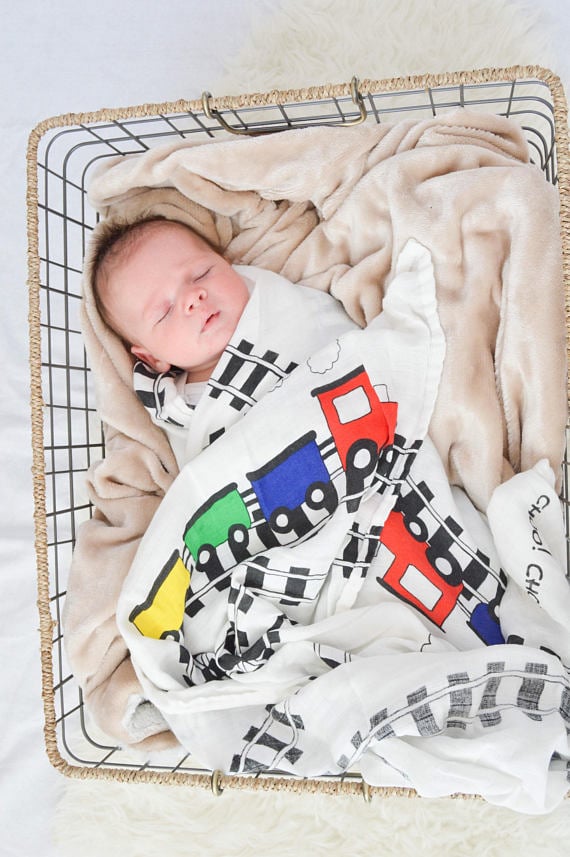 BATZKids Baby Trains Milestone Blanket Ways to Document Monthly Baby