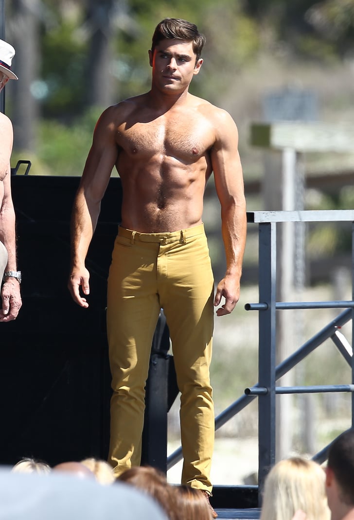 Zac Efron Shirtless On The Set Of Dirty Grandpa Popsugar Celebrity Photo