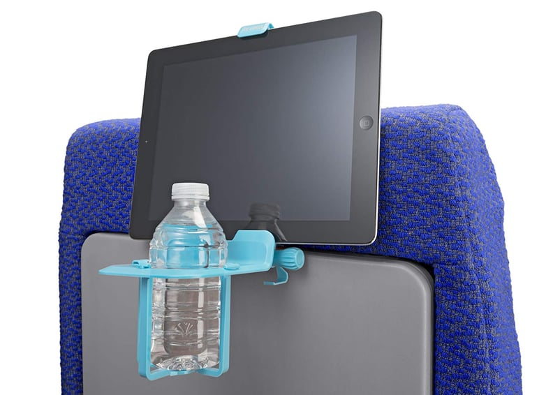 The Airhook Air Travel Cup and Electronics Device Holder