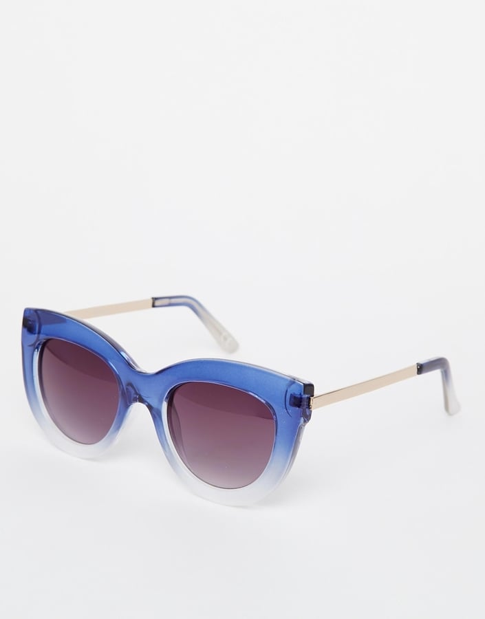 Asos Chunky Cat Eye With Metal Arms And Graduated Blue Frame 21