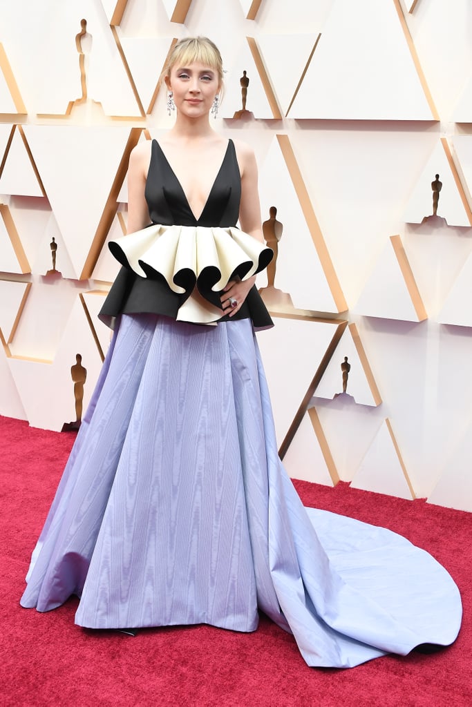 Saoirse Ronan's Black and Purple Gucci Gown at Oscars 2020