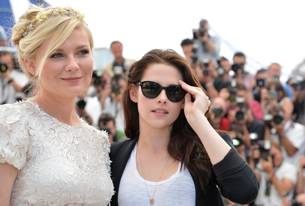 Kristen Stewart wore shades and posed with Kirsten Dunst at the On the Road photocall at the Cannes Film Festival. Kristen Stewart wore shades and posed with Kirsten Dunst at the On the Road photocall at the Cannes Film Festival.