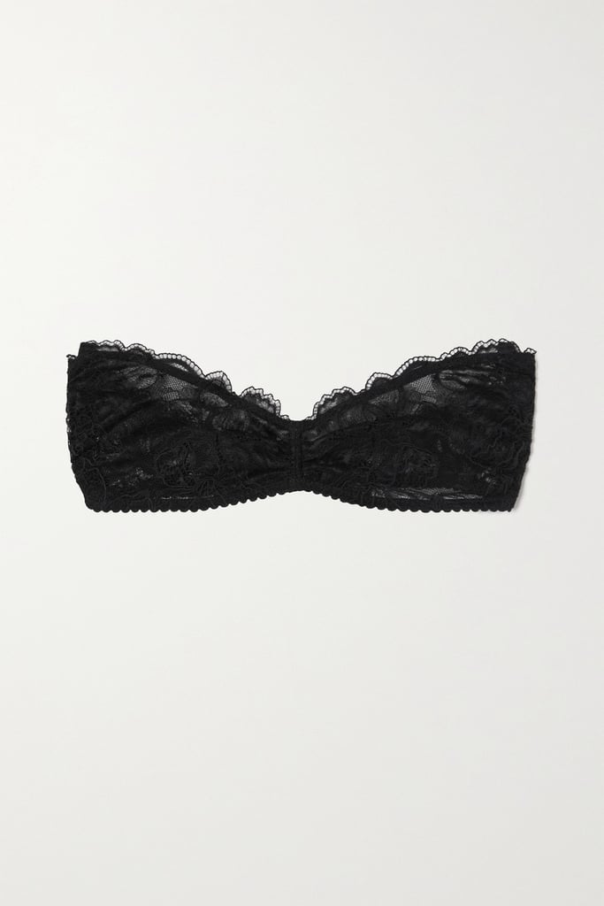 La Perla Black Stretch-Leavers lace soft-cup bandeau bra