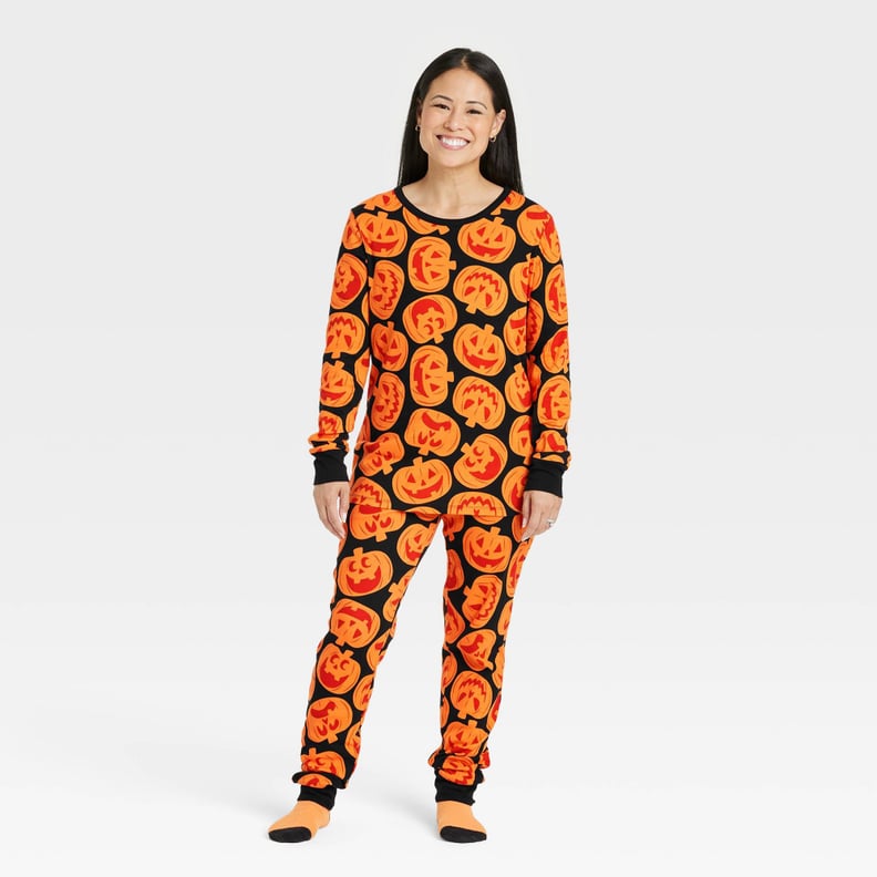 Bold Jack-O-Lanterns: Hyde & EEK! Boutique Women's Halloween Pumpkins Matching Family Pajama Set