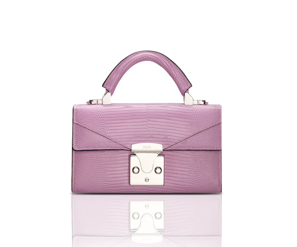Stalvey Top Handle 2.0 Lilac Lizard Mini Handbag With Zipped Pocket