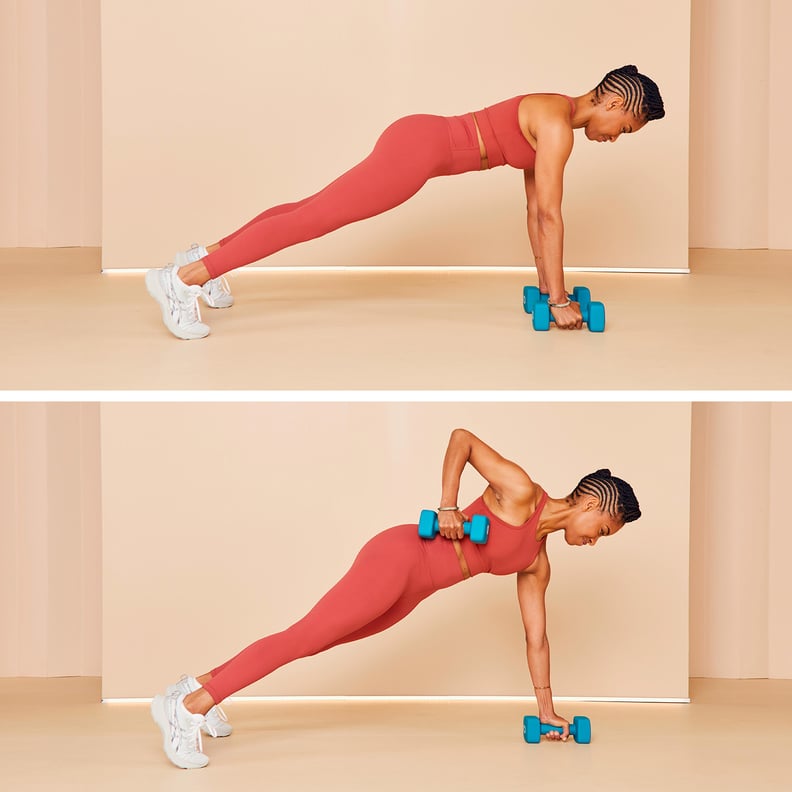 Dumbbell Arm Exercises: Plank Dumbbell Row