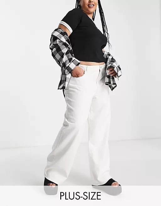 Noisy May Curve Amanda Wide Leg Jeans in White