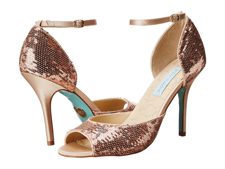brown sequin heels