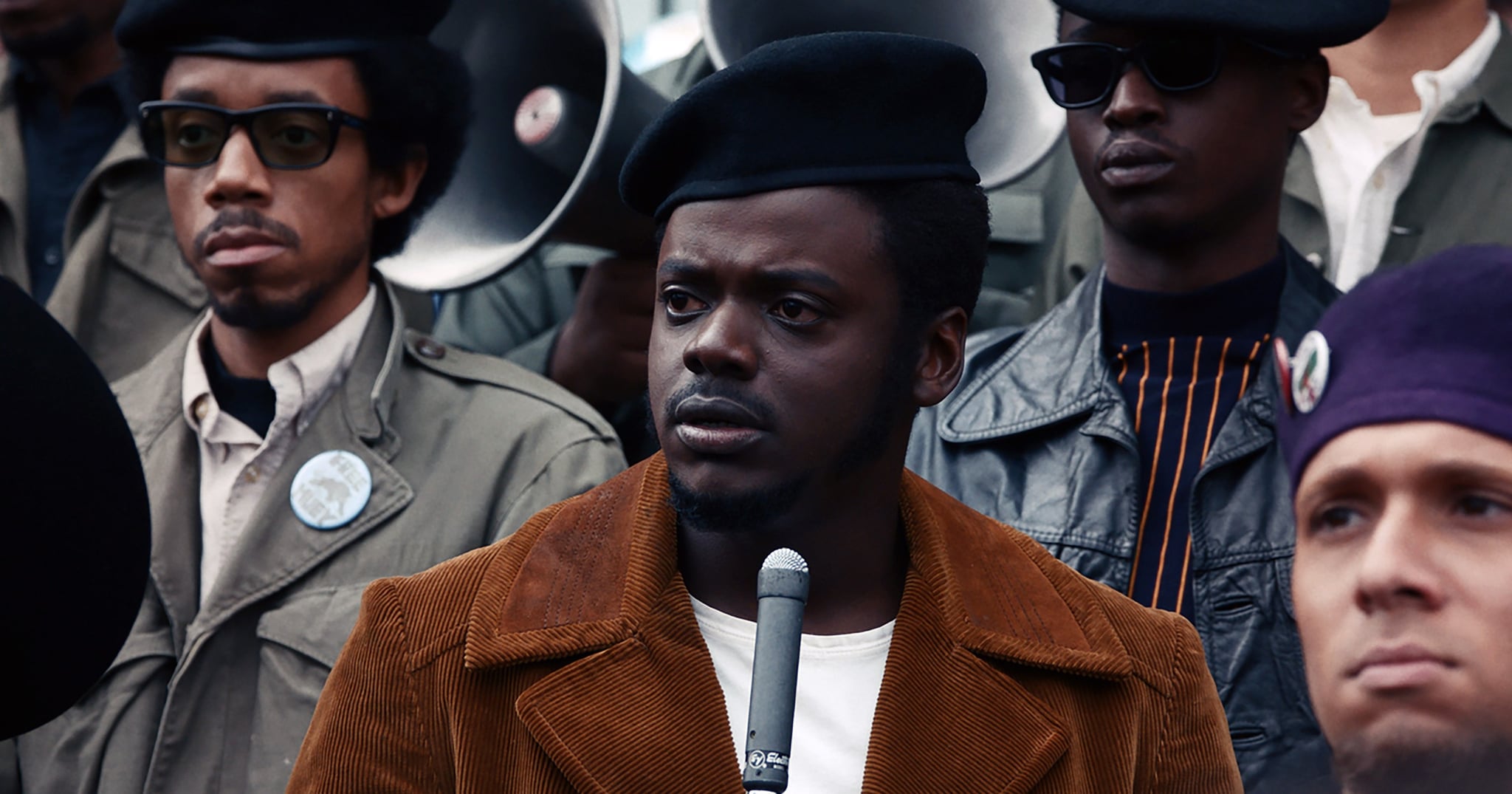 JUDAS AND THE BLACK MESSIAH, from left: Darrell Britt-Gibson, as Bobby Rush, Daniel Kaluuya, as Chairman Fred Hampton, Ashton Sanders, as Jimmy Palmer, 2021.   Warner Bros. / Courtesy Everett Collection