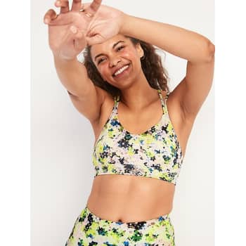 Light-Support Flower-Print Bra