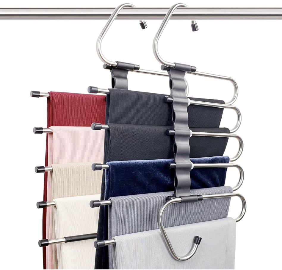 Magic Pants Space-Saving Hangers ($16, originally $22)
These hangers are the perfect solution for if you're running out of closet space. They can be used to hold scarves, pants, t-shirts, and more. Plus, you'll be able to easily see all of your items on display.