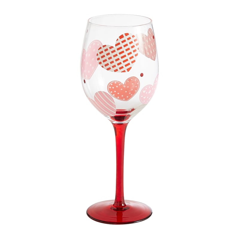 Plaid Hearts Wine Goblet