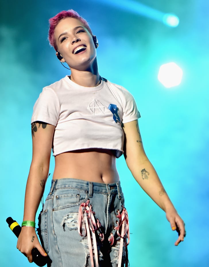 Halsey S Pink Hair In Halsey S Beauty Evolution Over The Years Popsugar Beauty Photo