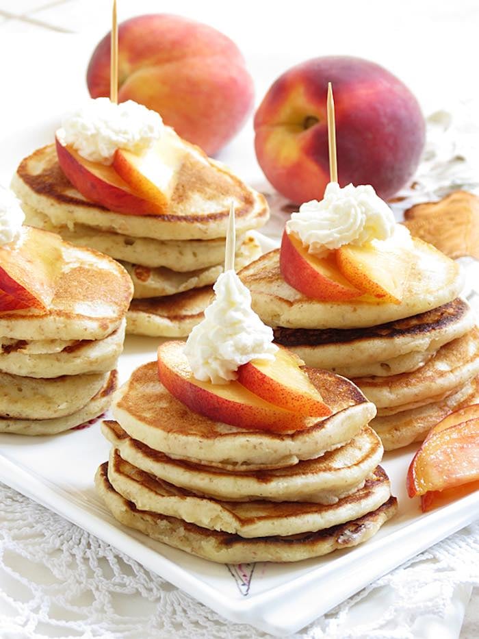 Peaches and Cream Mini Pancakes