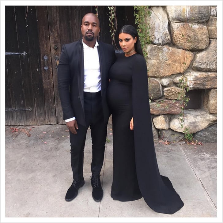 Kim Kardashian's Black Valentino Cape Dress | POPSUGAR Fashion