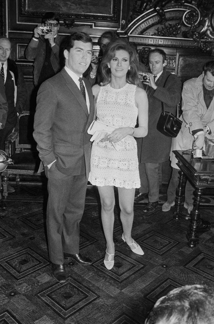 Raquel Welch Wore a '70s Style Crochet Minidress as a Bride Brides