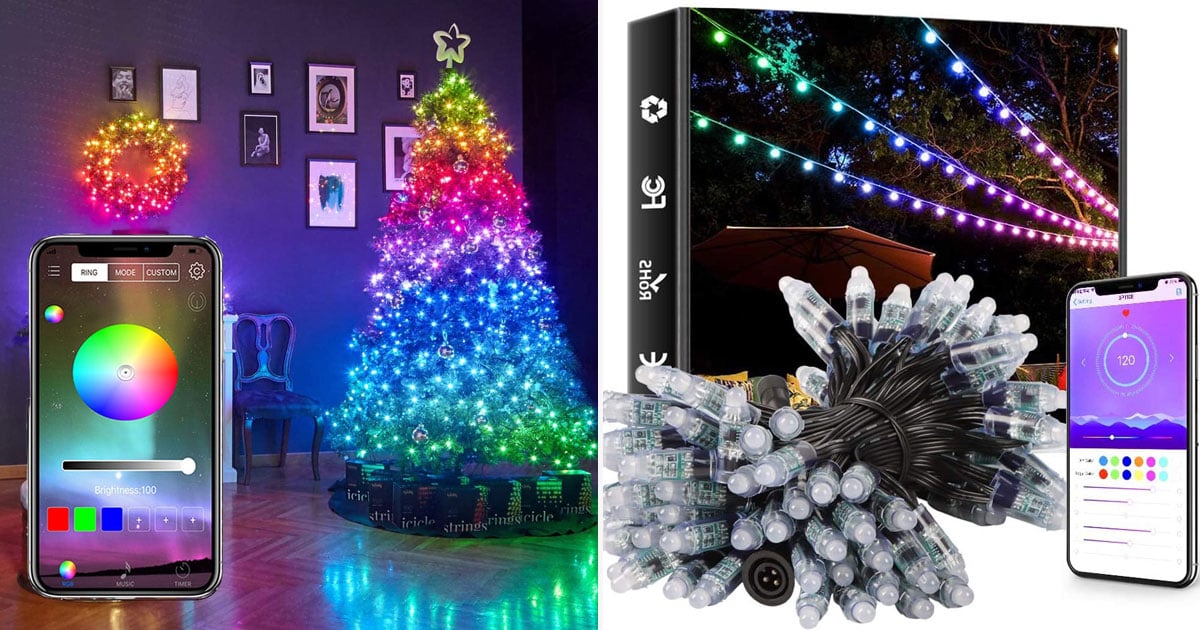 Christmas Tree Decoration Smart Lights Customized via Bluetooth String Light App