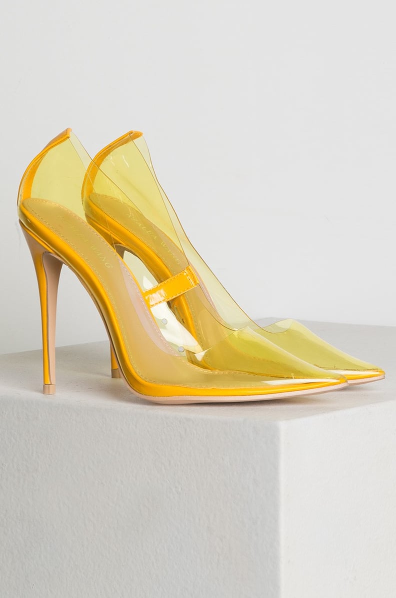 Azalea Wang PVC Perplex Pointed Toe High Stilettos