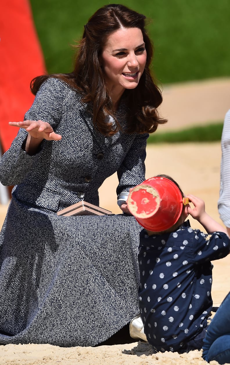 She Even Wore the Coat While Playing in the Sand With Kids