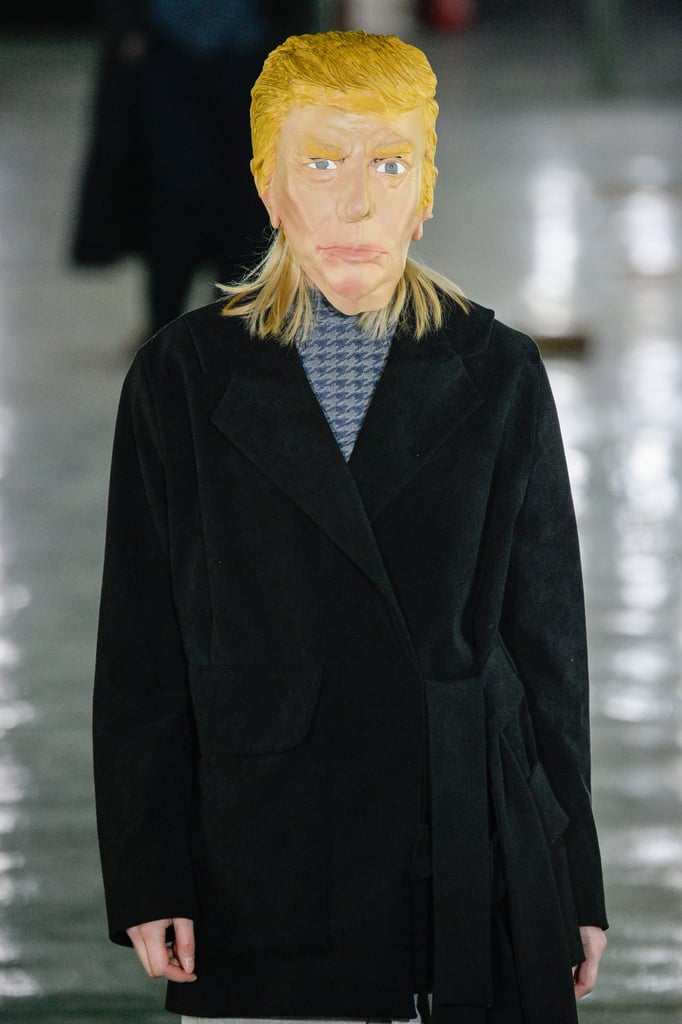 Models Wearing Donald Trump and Hillary Clinton Masks