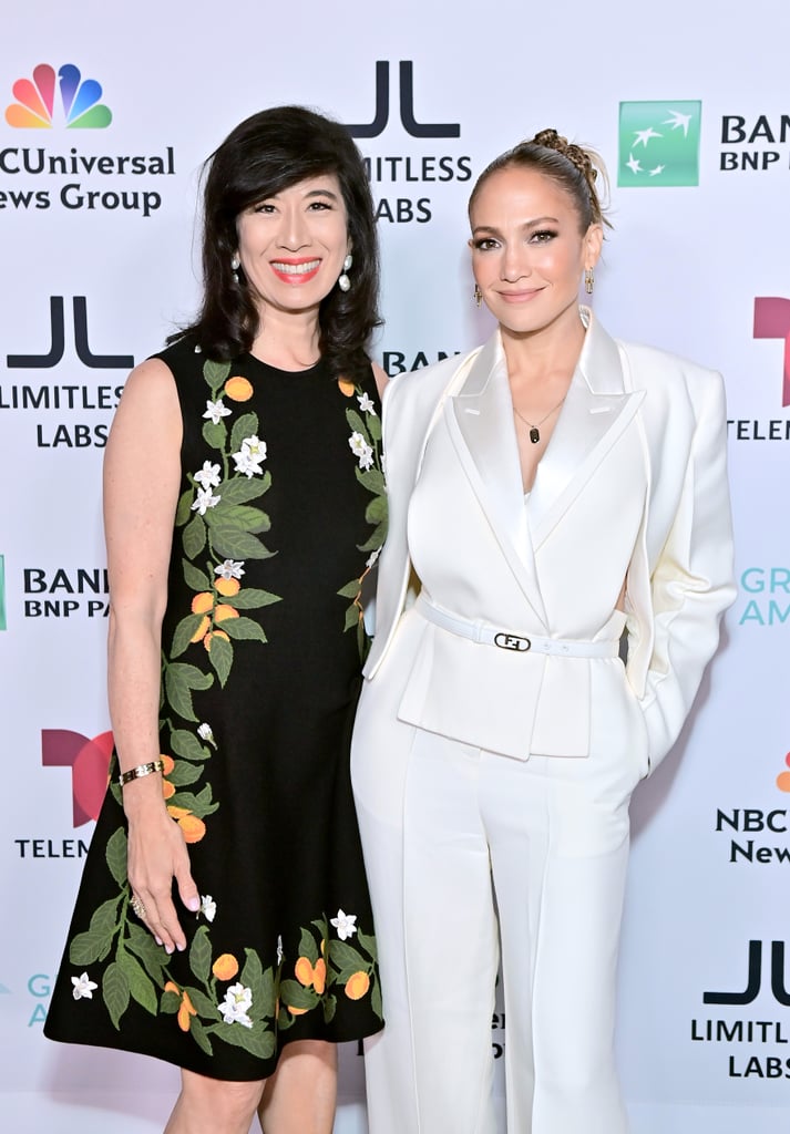 J Lo's White Fendi Suit at Raising Latina Voices Event