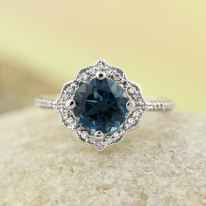 London Blue Topaz Engagement Ring