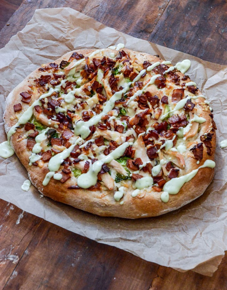 Turkey, Bacon, and Avocado Ranch Pizza