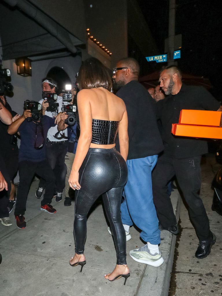 Kim Kardashian Black Leather Outfit LA July 2019