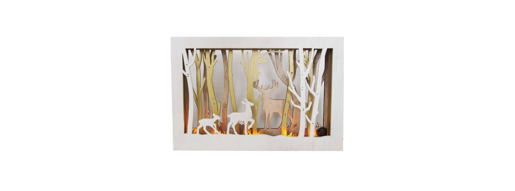 Laser Cut Wood Deer Scene